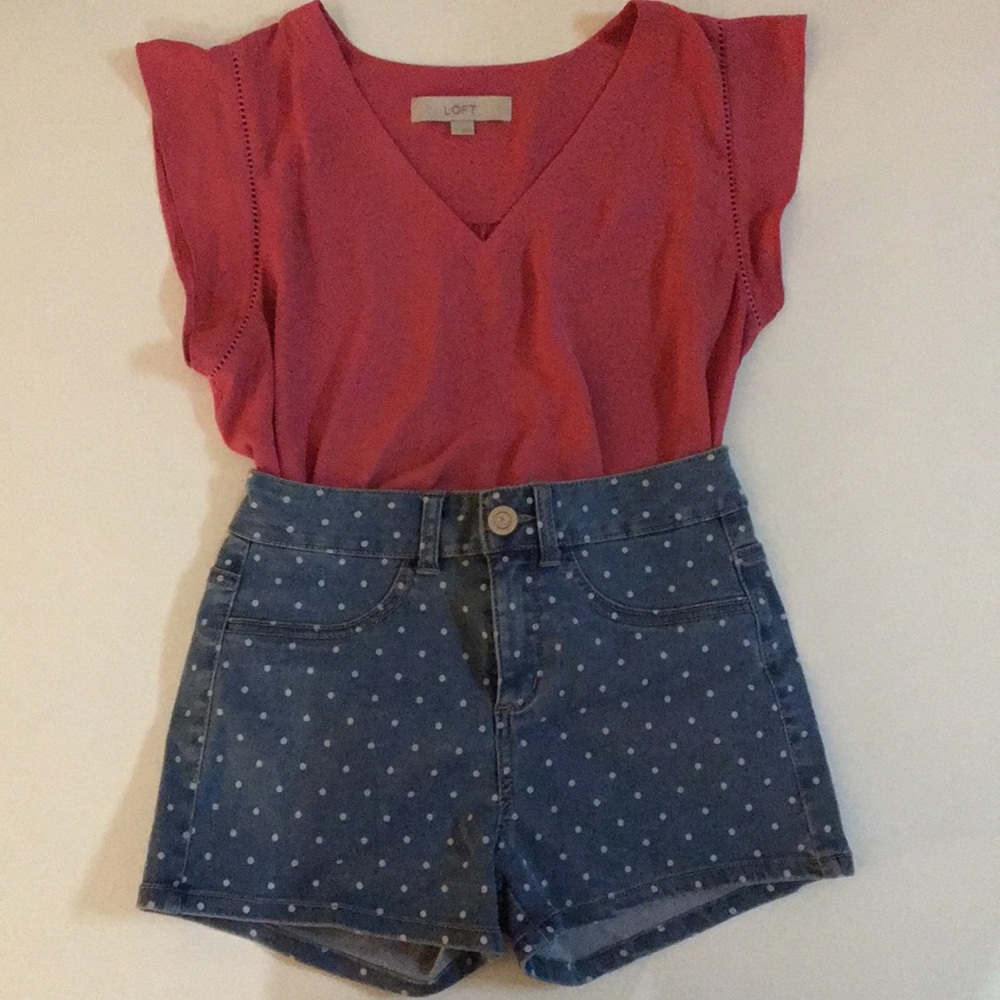 LIKE NEW*SO Polka Dot Jean Shorts - Size 1